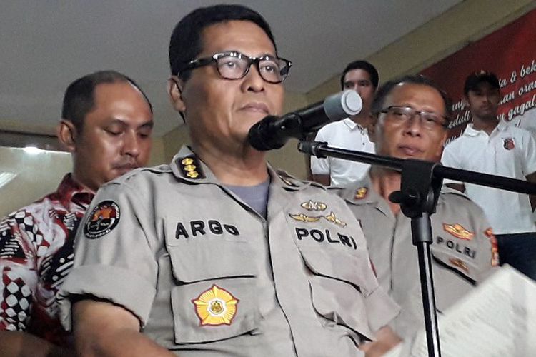 Kabid Humas Polda Metro Jaya, Kombes Pol Argo Yowono, dalam keterangan pers, Jumat, 5 Oktober 2018 di Markas Polda Metro Jaya. (Foto: Antara)