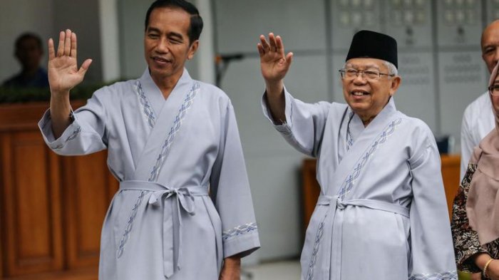 Ma'ruf Amin bersama pasangannya Jokowi di Pilpres 2019.