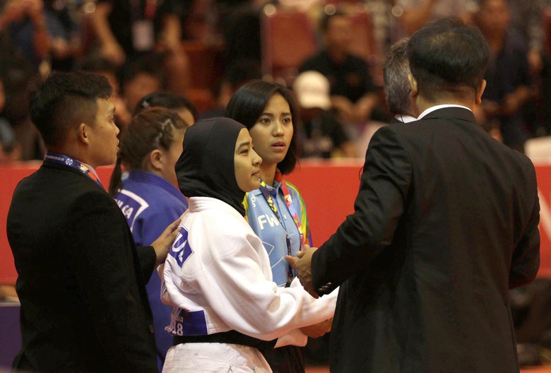 Miftahul Jannah batal bertanding setalah 10 bulan berlatih hingga cidera. Foto: ANTARA/M. Iqbal Ichsan.