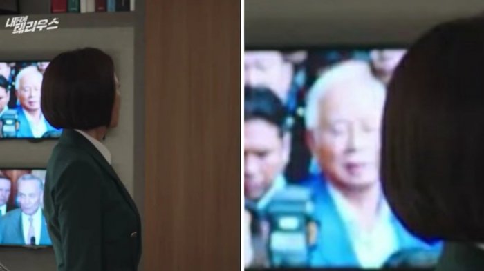 Najib Razak muncul di adegan Wakil Kepala Badan Intelijen Nasional (NIS) menerima informasi dari bawahannya.