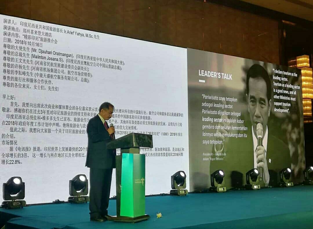 Menpar Arief Yahya di Shanghai. foto:kemenpar