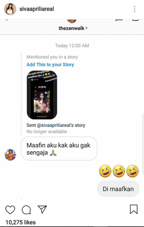Pesan permintaan maaf yang diduga dari atlet MMA. 