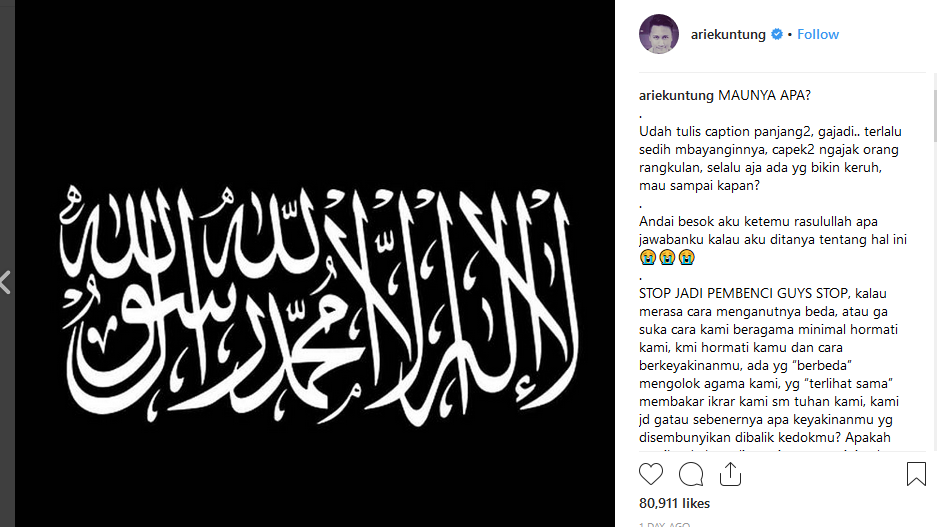 Instagram Arie Untung.