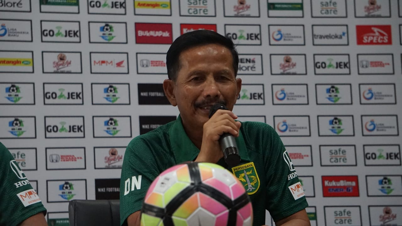 Pelatih Persebaya, Djajang Nurdjaman. (foto: Haris/ngopibareng.id)