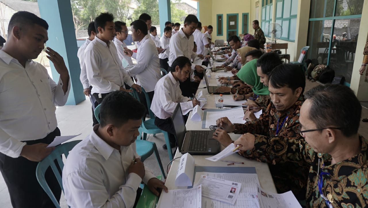 Tes CPNS di Unisda Lamongan. (Foto: Totok/ngopibareng.id)