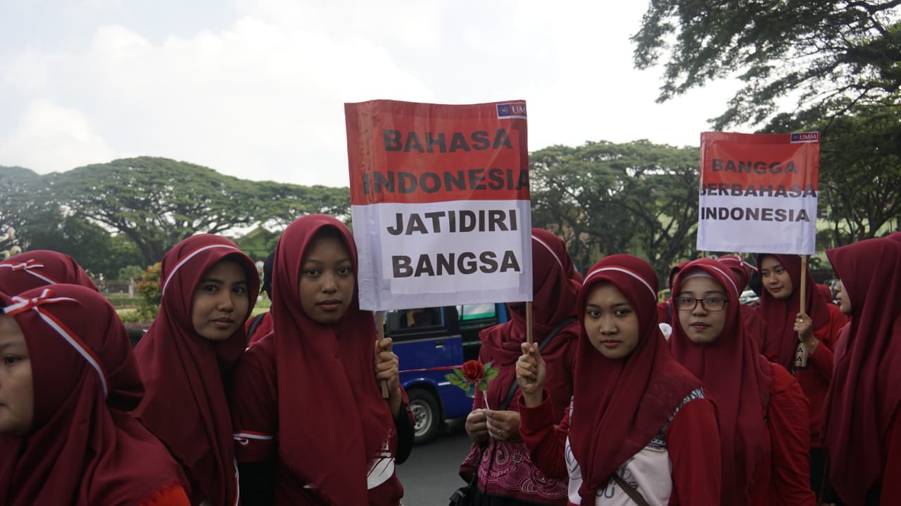 Aksi Long March mahasiswa UMM. (Foto: Humas UMM)