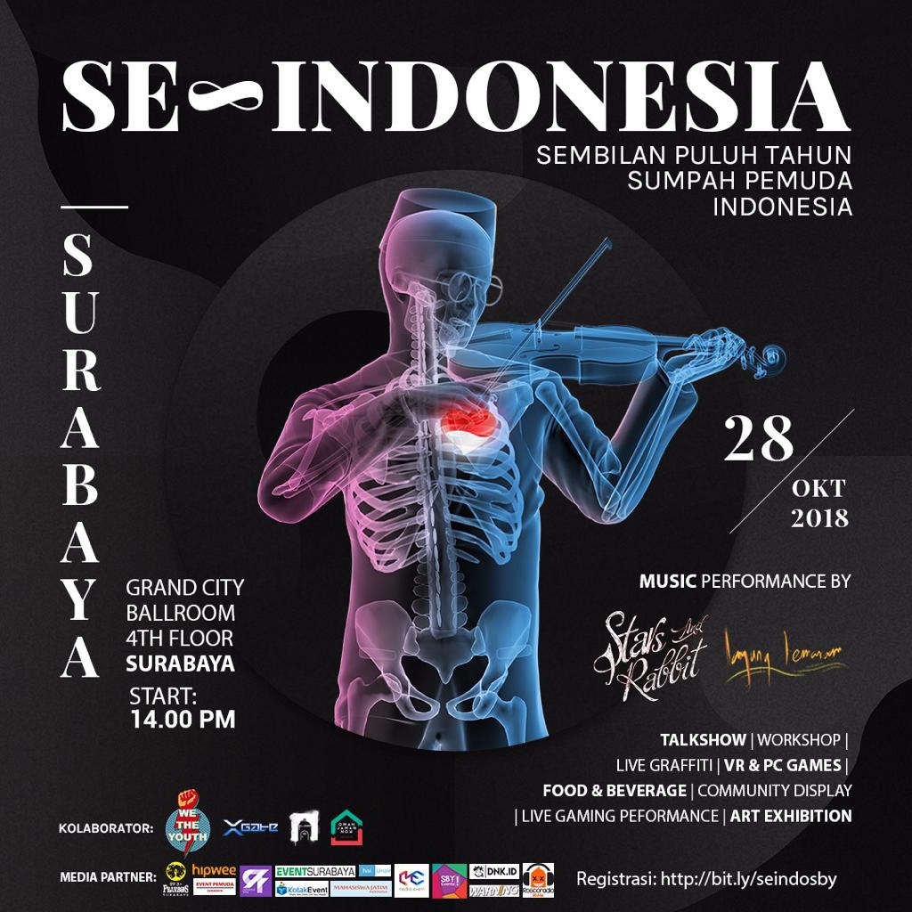 Se~Indonesia menggelar berbagai kegiatan pada 28 Oktober 2018 di Grand City Ballroom Lt 4, Surabaya.