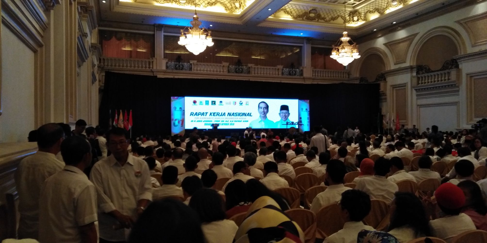 Rakernas TKD Jokowi-Ma'ruf se-Indonesia di Surabaya, Sabtu, 27 Oktober 2018. (foto: Farid/ngopibareng.id) 