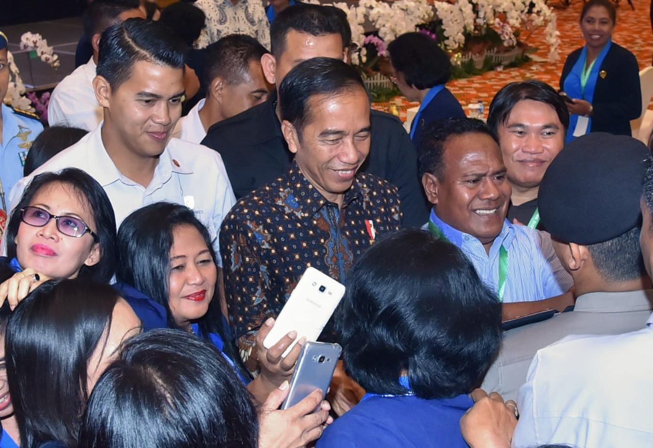 Presiden Joko Widodo saat menghadiri pembukaan Kongres XX Wanita Katolik Republik Indonesia (WKRI), Selasa, 30 Oktober 2018. (Foto: Biro Setpers Presiden)