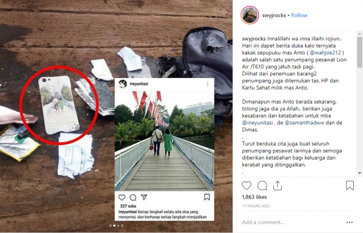 Ungkapan duka di akun Instagram Swara J-Rock.