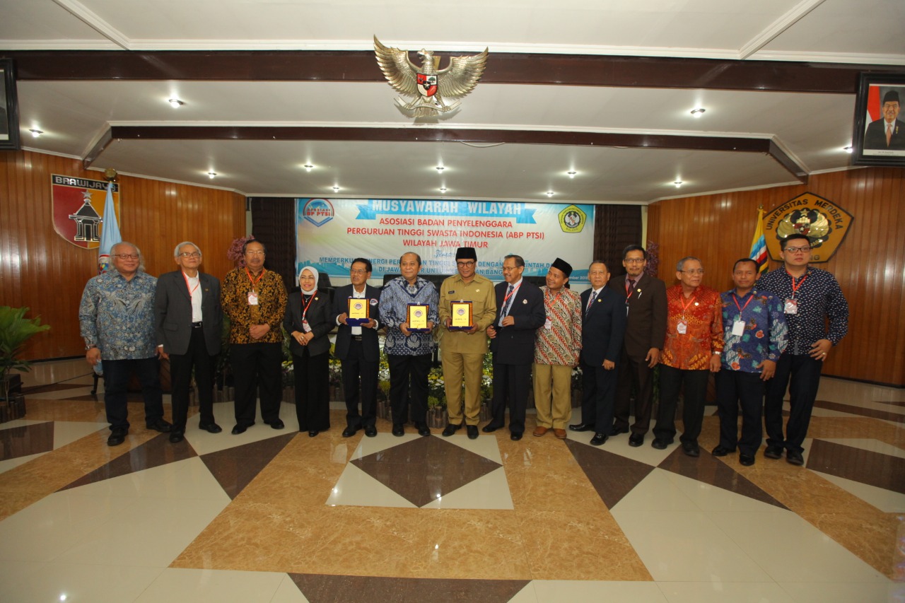 Musyawarah Wilayah Asosiasi Badan Penyelenggara Perguruan Tinggi Swasta Indonesia (ABP PTSI) Wilayah Jawa Timur di Universitas Merdeka Malang, Selasa 6 November 2018.