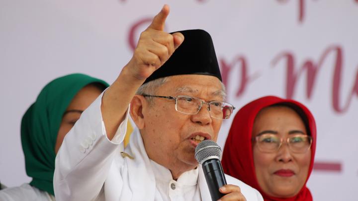 KH Ma'ruf Amin saat memberikan penjelasan pada publik. (Foto: ma for ngopibareng.id)