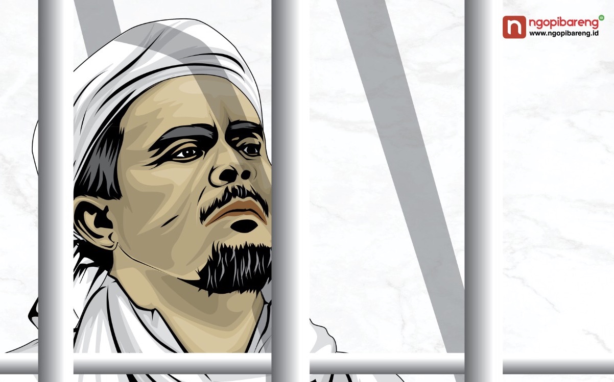 Habib Rizieq Shihab. Ilustrasi: Vidhi/ngopibareng.id