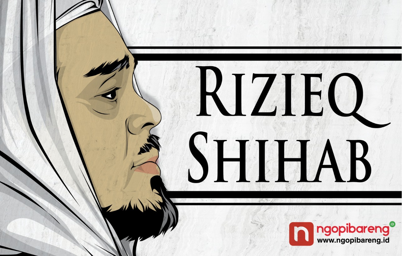 Habib Rizieq Shihab. Ilustrasi: Vidhi/ngopibareng.id