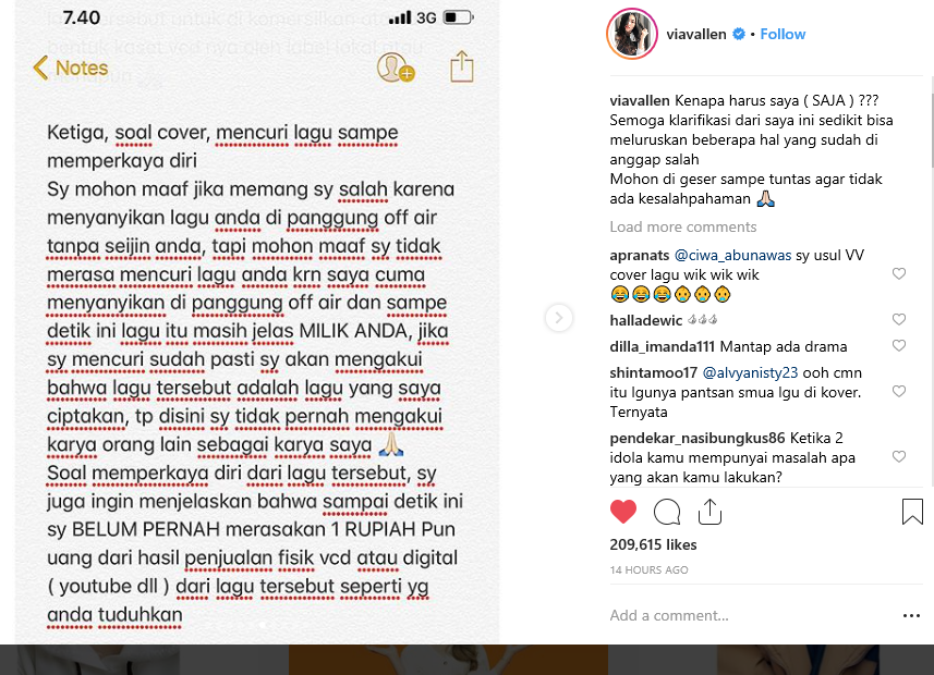 Menurut Via Vallen, dirinya tak pernah mendapat keuntungan sepeser pun dari penjualan VCD atau DVD