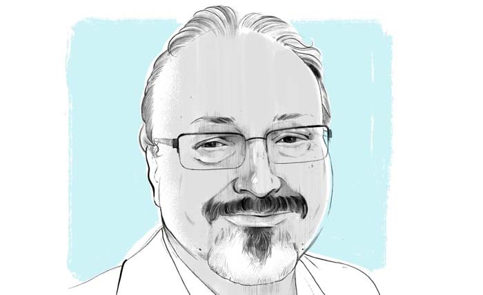 Jamal Khashoggi, ilustrasi Alex Fine untuk The Washington Post