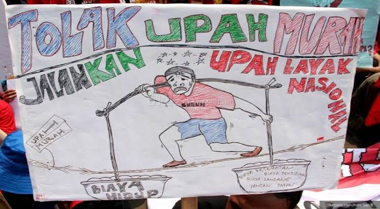 Ilustrasi unjuk rasa buruh menuntut ulah layak. Foto: Antara