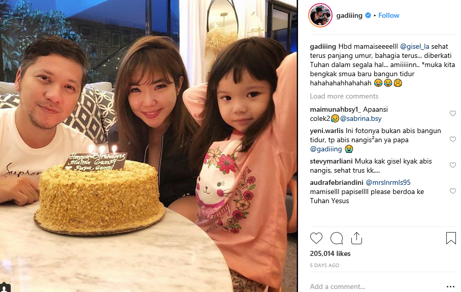 Gading Marten masih merayakan ulang tahun Gisella Anastasia pada 16 November 2018.