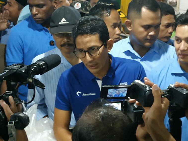 Sandiaga Uno saat berkunjung ke Pasar Besar Malang.