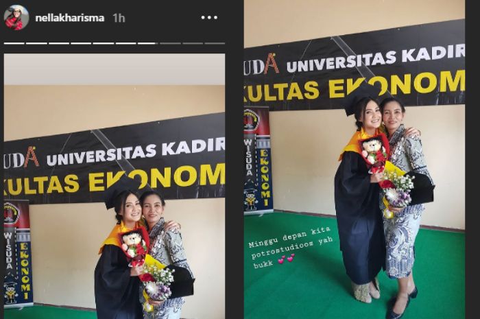 Nella Kharisma pun sempat membagikan fotonya bersama ibunya. Dia berjanji akan mengajak ibunya foto ke studio.