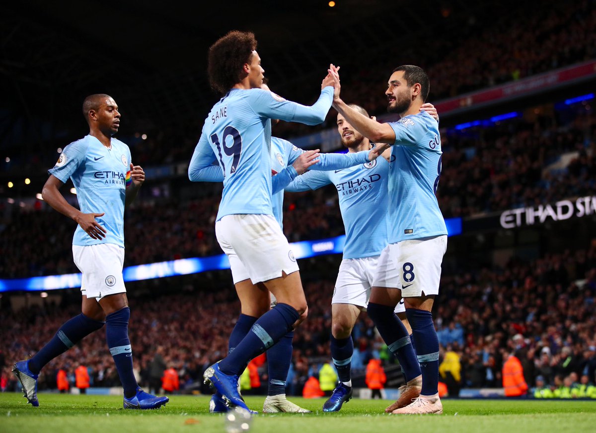 Manchester City benamkan Bournemouth 3-1 di pekan ke-14 Premier League, Sabtu 1 Desember 2018 di Stadion Etihad. (Foto: Twitter/@IlkayGuendogan)