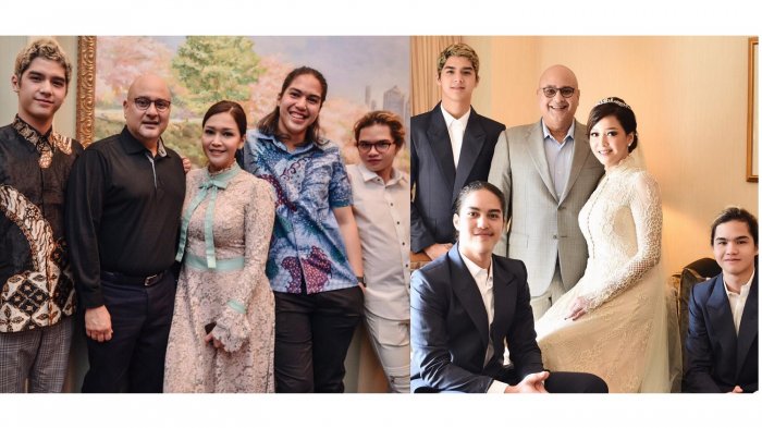 Pasangan Irwan Danny Mussry dan Maia Estianty bersama ketiga anak Maia dari pernikahan dengan Ahmad Dhani.
