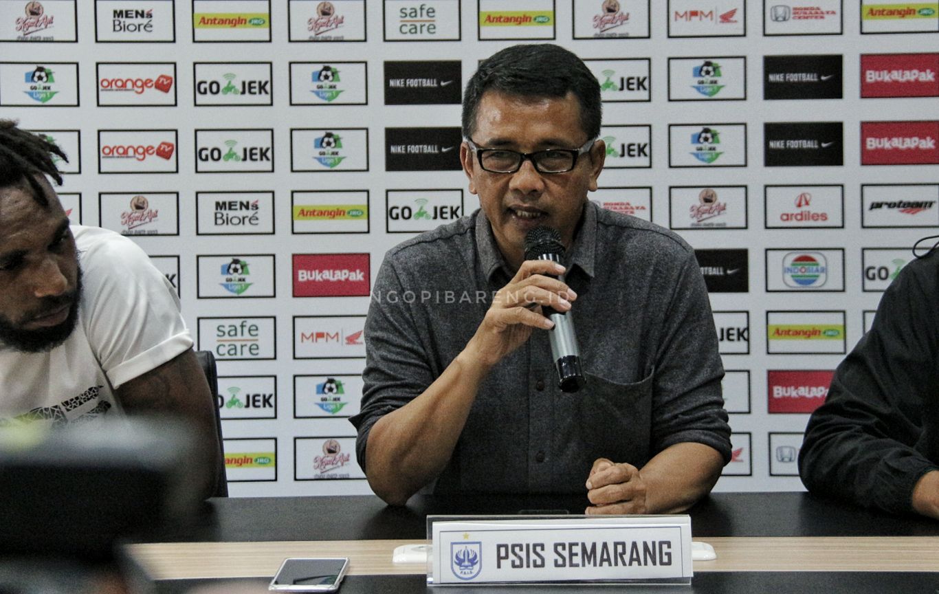 Pelatih PSIS Semarang, Jafri Sastra. (foto: Haris/ngopibareng.id)