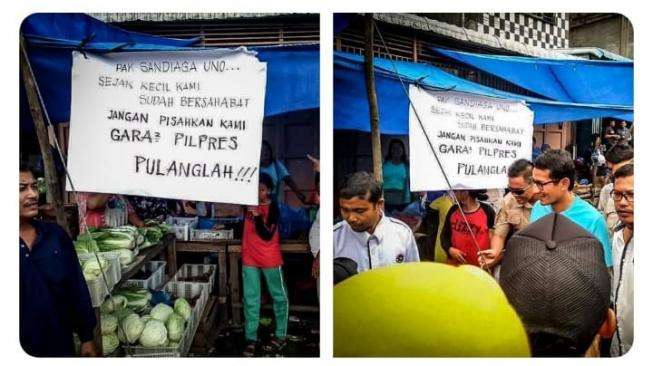 Sandiaga Uno di Pasar Kota Pinang.