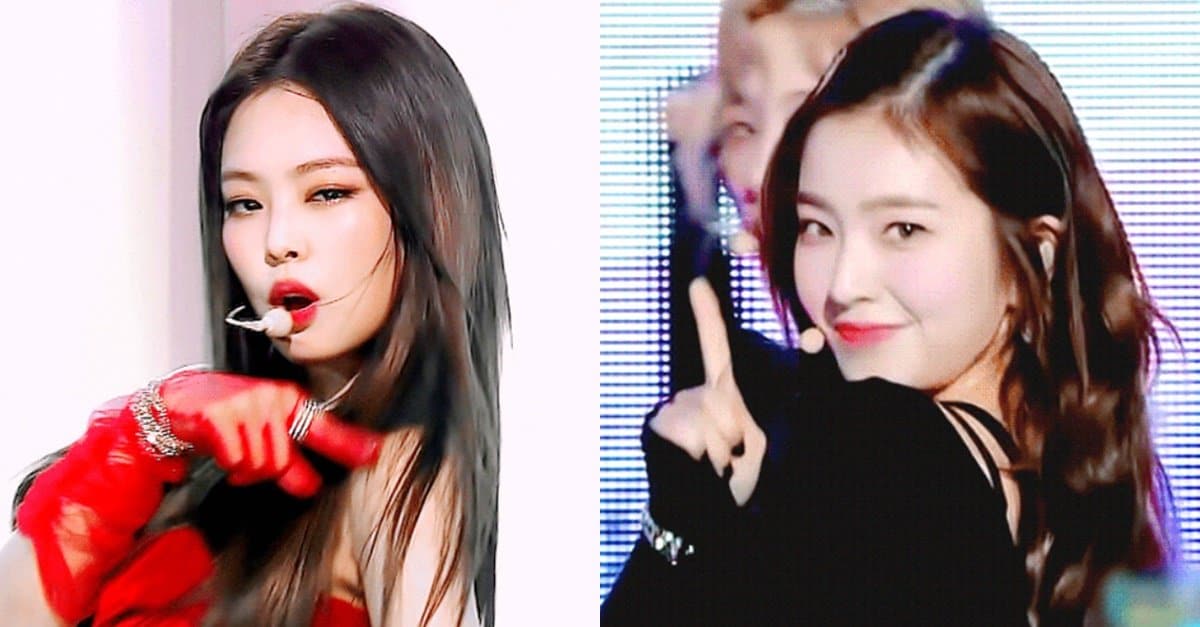 Jennie Blackpink (kiri) dan Irene Red Velvet.