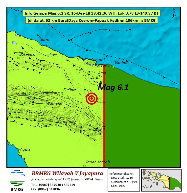 Titik lokasi gempa. (Foto: Dok. BMKG)