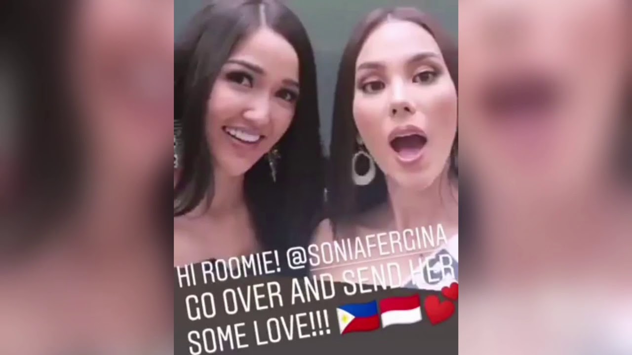Keakraban Puteri Indonesia Sonia Fergina dengan Miss Universer 2018.