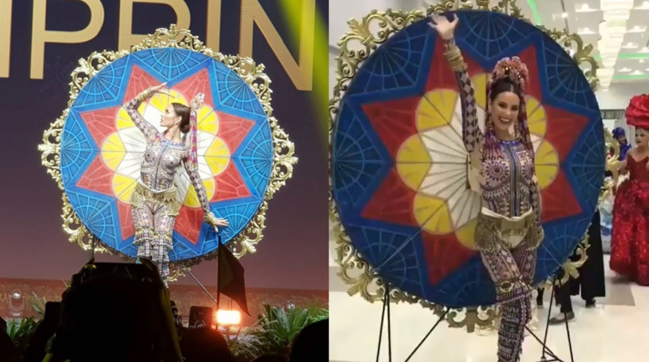 Catriona Gray dalam balutan kostum nasional di ajang Miss Universe 2018.