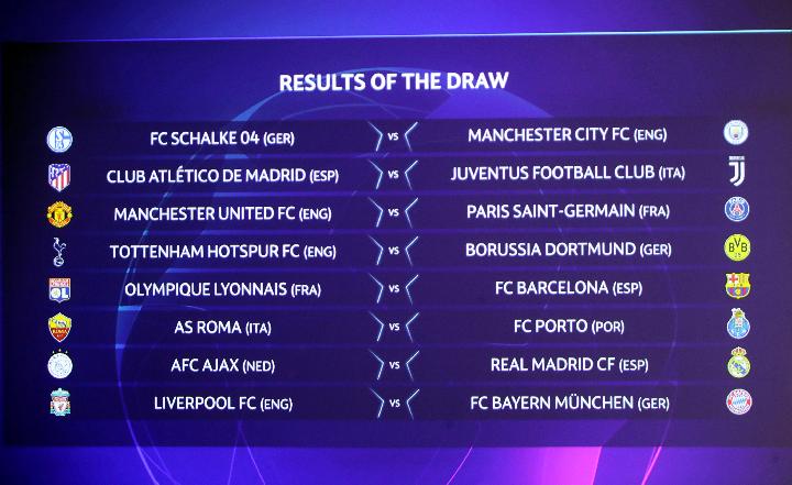 Hasil undian babak 16 besar Liga Champions