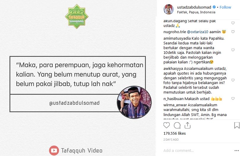 Kolom komentar UAS dibanjiri oleh ribuan tulisan netizen