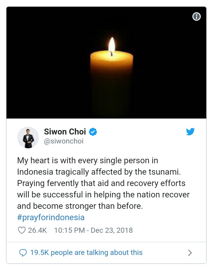 Hasil tangkap layar unggahan Siwon. Foto: Twitter