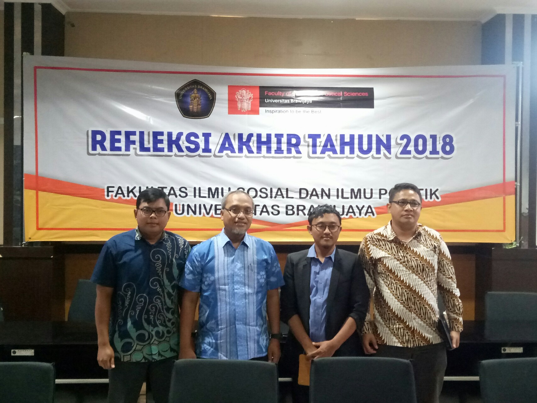 Refleksi Akhir Tahun 2018 di Ruang Sidang Lantai 7 Gedung B FISIP UB, Rabu, 26 Desember 2018.