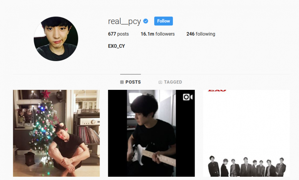 27 Desember 2018 pukul 07:40 KST, akun Chanyeol (real_pcy) diikuti oleh 16.164.403 orang. Sedangkan pengikut G-Dragon 16.159.217.