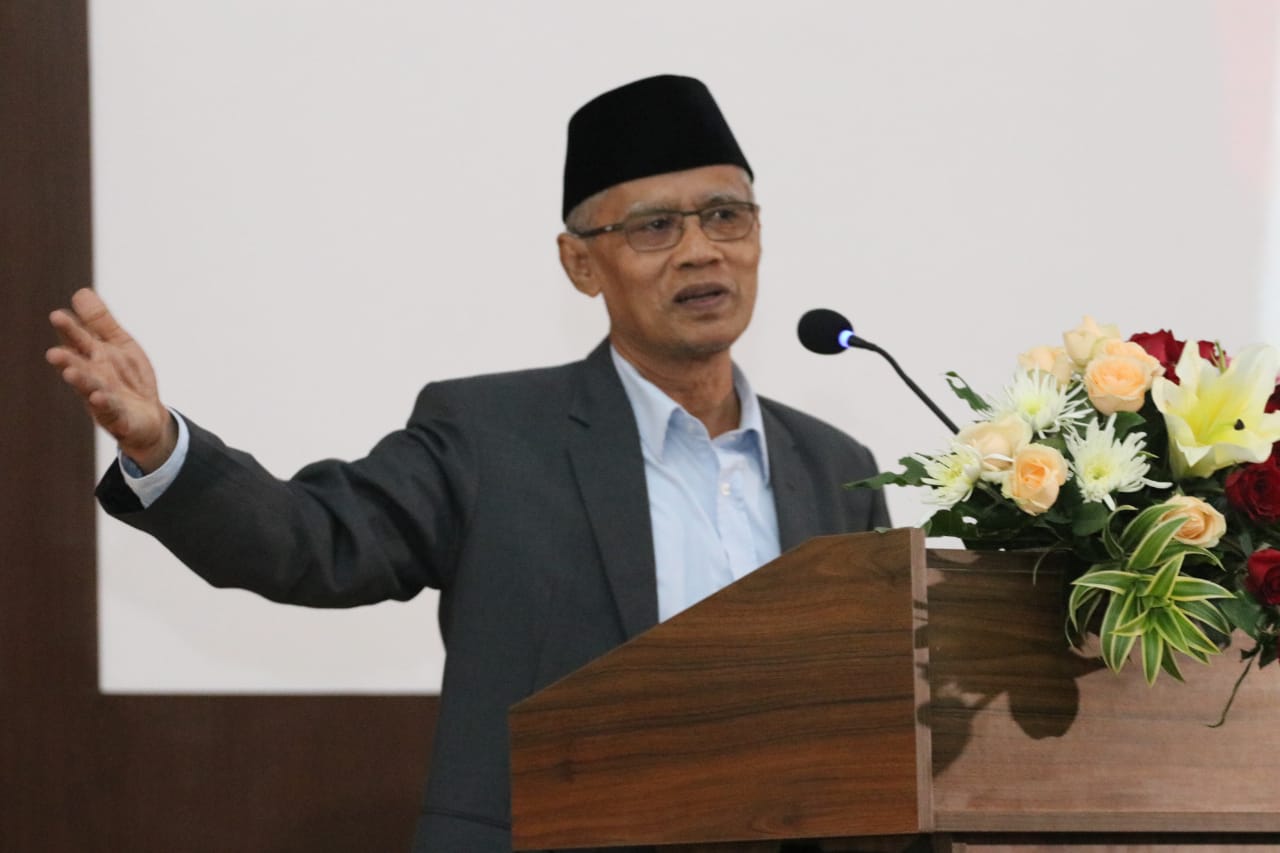 PESAN KHUSUS: Ketua Umum PP Muhammadiyah Haedar Nashir. (Foto: md for ngopibareng.id)