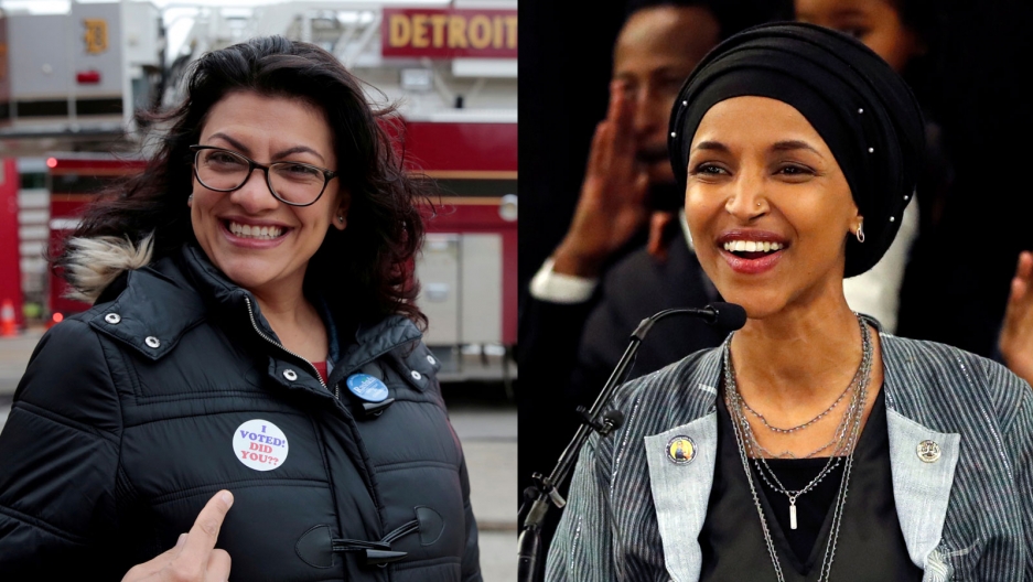 KIRI-KANAN: ashida Tlaib dan Ilhan Omar. (Foto: voa)