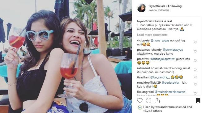 Faye Nicole Jones (FNJ) juga menyindir Vanessa Angel habis-habisan.