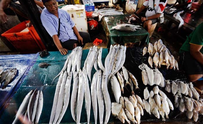 Pedagang ikan segar di Pasar Yotefa, Jayapura, Papua. (Foto:Antara)