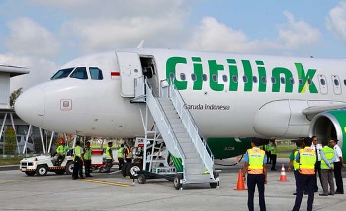 Pesawat Citilink di apron Bandara Internasional Soekarno-Hatta, Jakarta. (Foto:Dok. Ngobar)