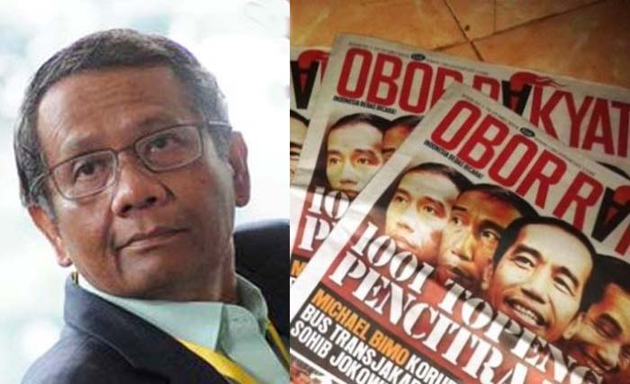 Tabloid Obor Rakyat dan Mahfud MD. (Foto:Dok.Ngobar)