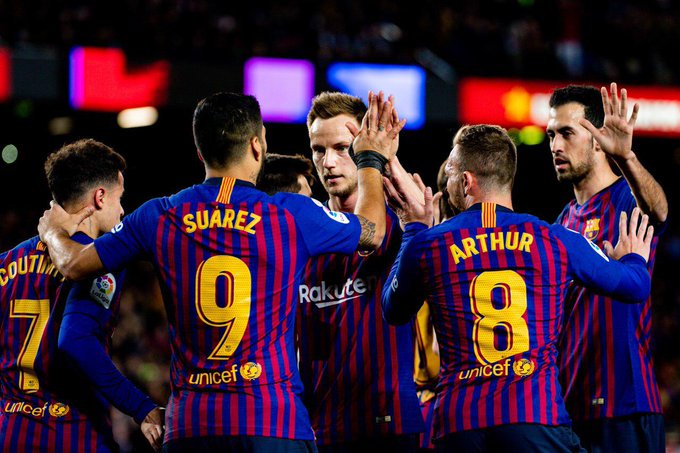 Barcelona berhasil atasi Eibar dalam lanjutan La Liga. (Foto: Twitter/@FCBarcelona)