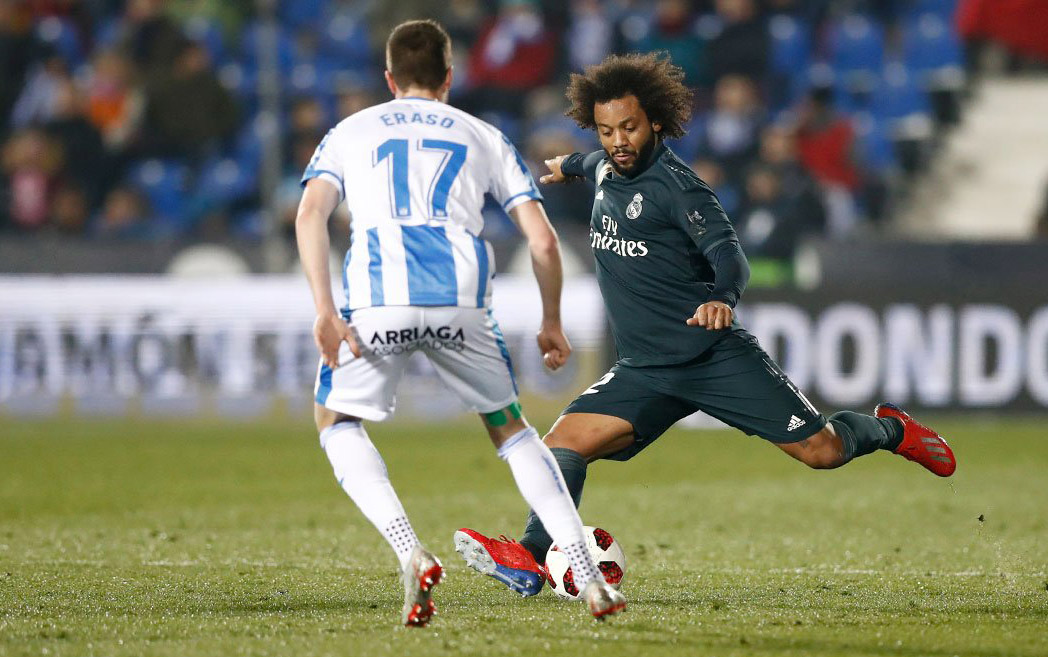 Sering dicadangkan, Marcelo jadi starter saat Real Madrid lawan Girona di Copa del Rey. (Foto: Twitter/@realmadrid)