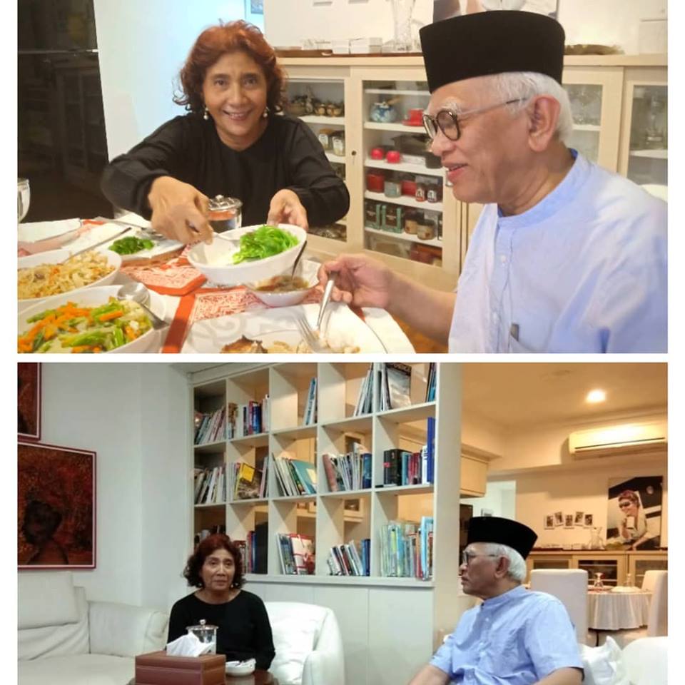 Susi Pudjiastuti menjamu Gus Mus di kediamannya, di Jakarta. (Foto: fb gus mus)