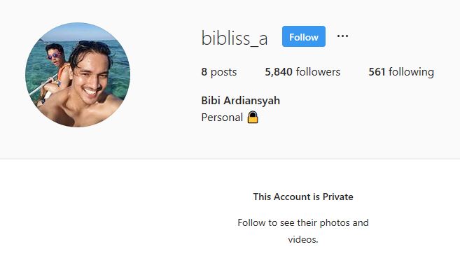 Akun Instagram Febri Ardiansyah alias Bibi Ardiansyah, kekasih Vanessa Angel.