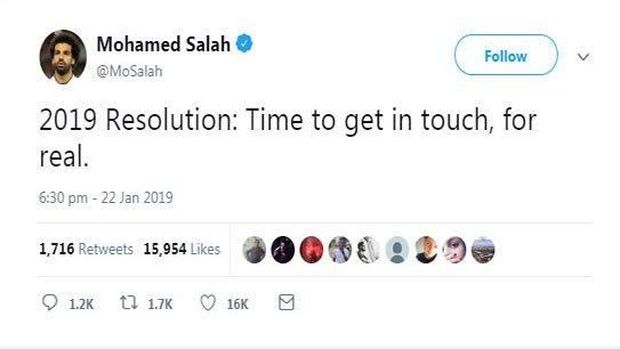 Sebelum menghapus akun Twitter-nya, Ia sempat mengunggah sebuah pesan singkat pada Selasa (22/1/2019)