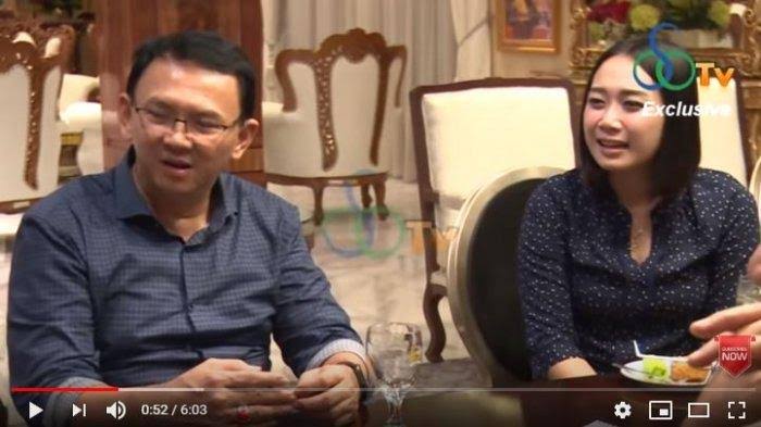 Mantan Gubernur DKI Basuki Tjahaja Purnama bersama kekasihnya Bripda Puput. (Foto: YouTube)