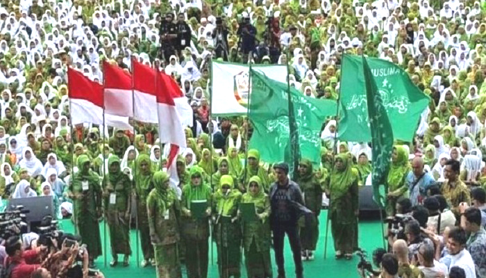 Muslimat NU ketika merayakan Harlah sebelumnya, di Kota Malang. (foto: dok ngopibareng.id0